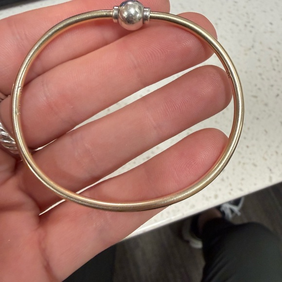 Le Stage 14k gold and sterling silver bracelet bangle - Picture 3 of 5